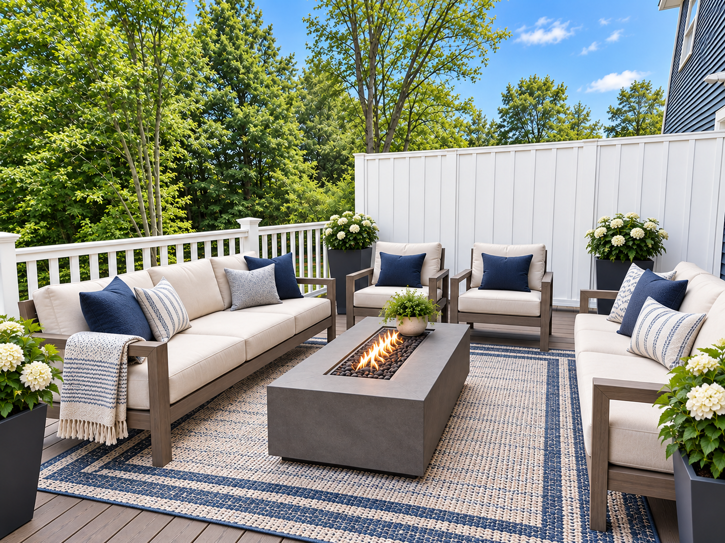 deck with firepit